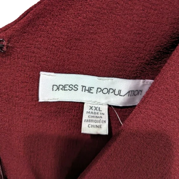 Dress the Population Sandra Maroon Burgundy Gown XXL - Picture 6 of 7